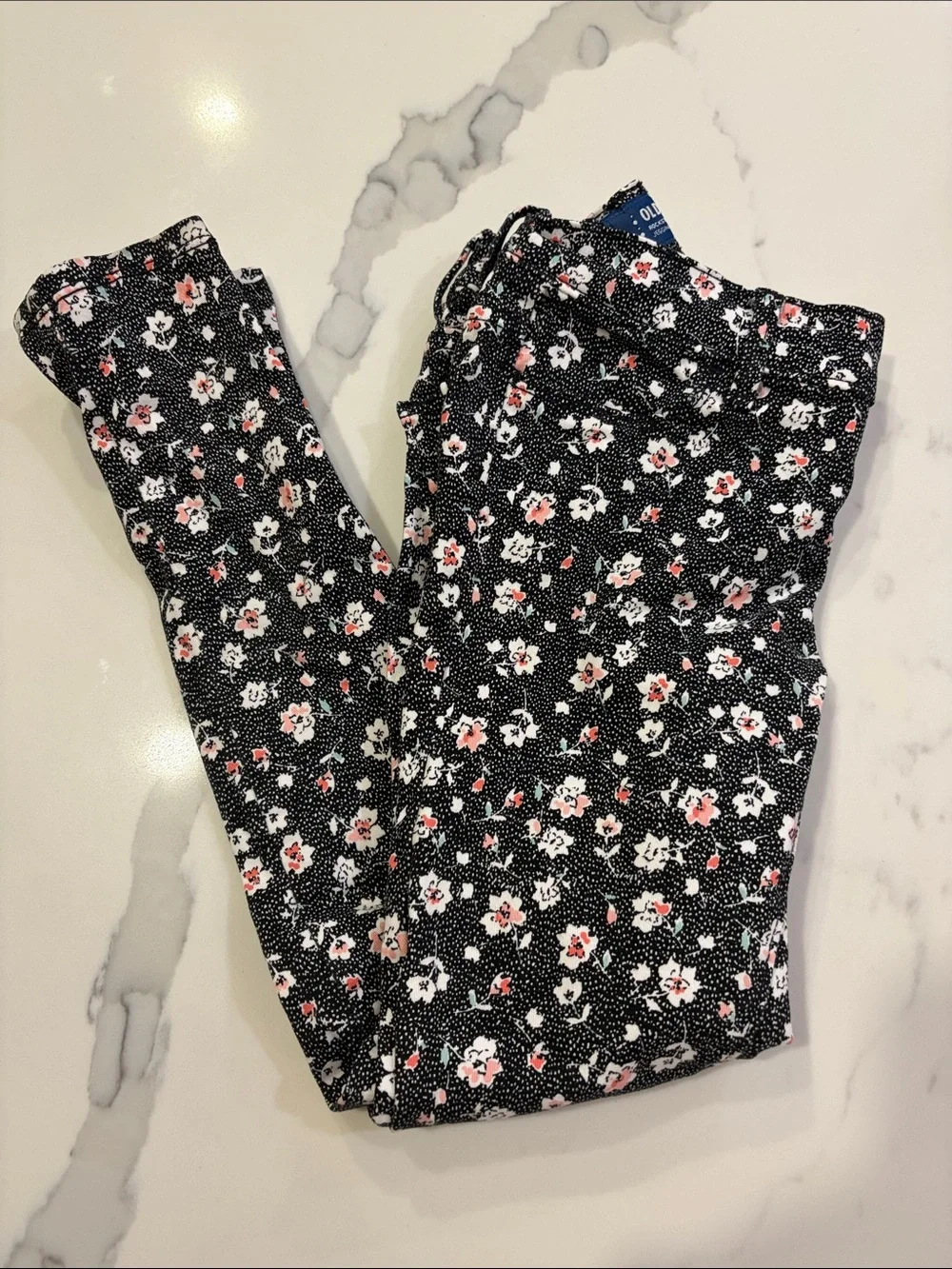 Old Navy Skinny Jeans with Pink & White Floral Print